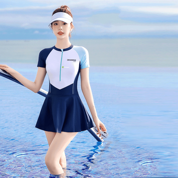 women's blue Sun Protection UPF 50+ Swim Dress