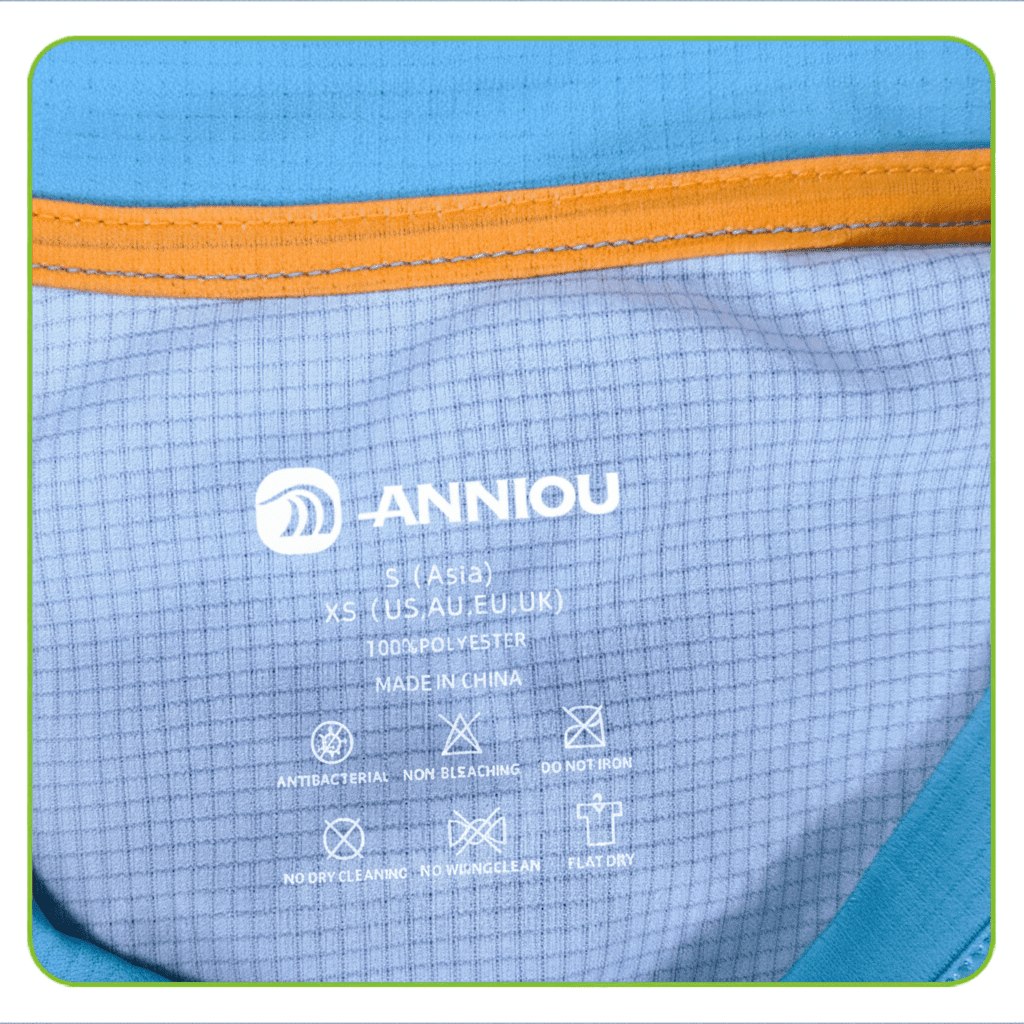 A wash label that won't irritate the skin.