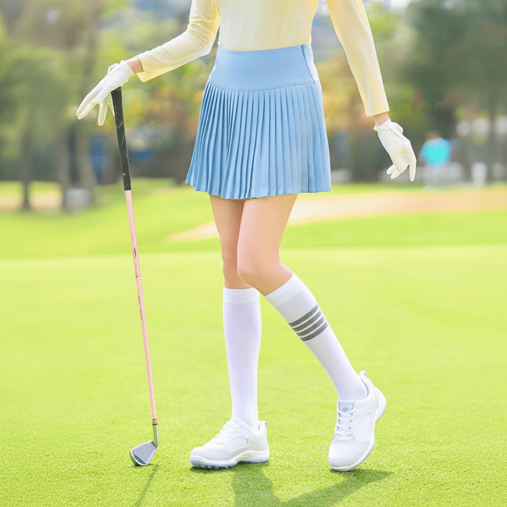 Women's Blue Golf Performance Pleated Skirt