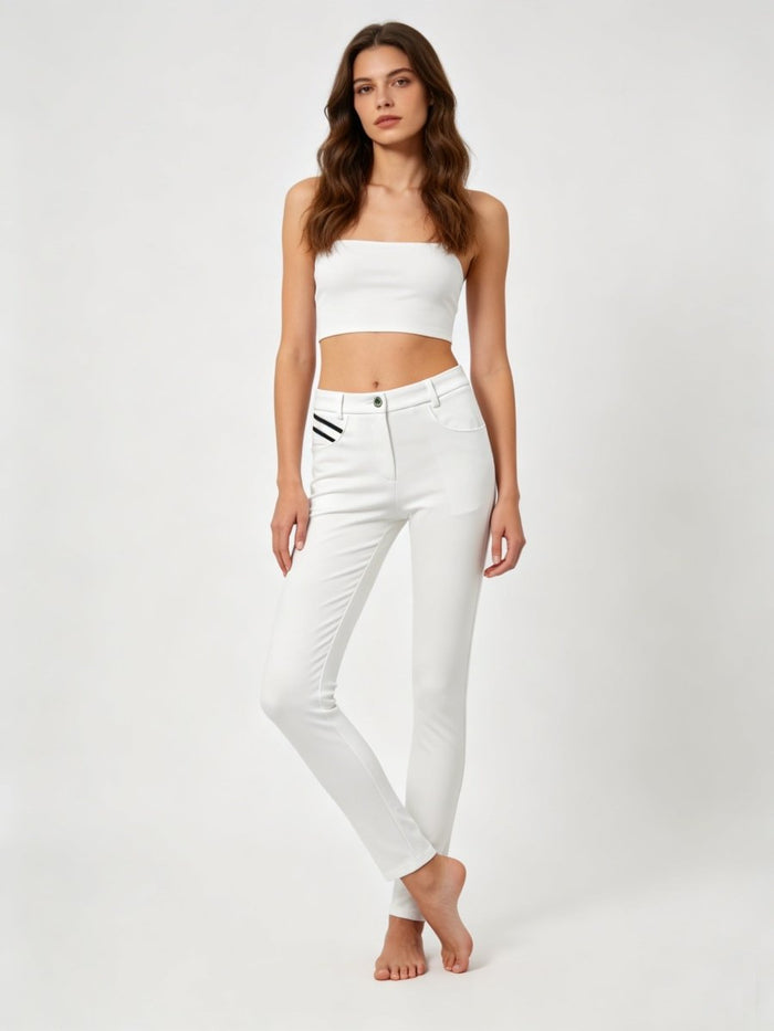 Women's white Golf Trousers UPF 50+