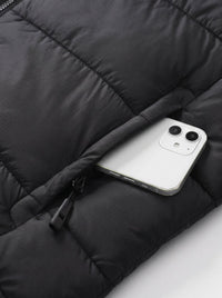 Side zippered pocket with #Black Heated Dual Control Padded Jacket