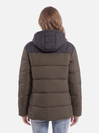 back of #Navygreen Heated Padded Jacket
