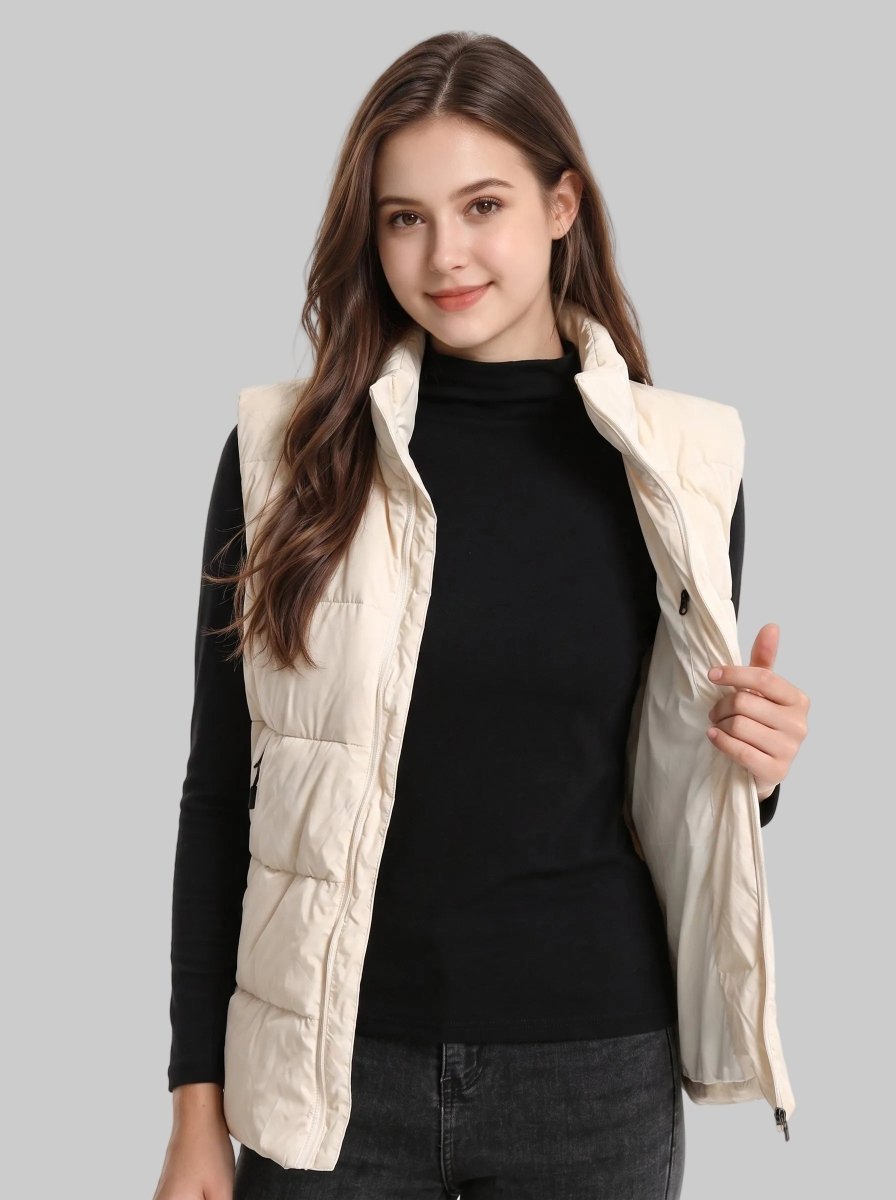 Winter Thermal #Beige Heated Gilet for Women