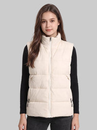 #beige Outdoor Heated Duck Down Gilet