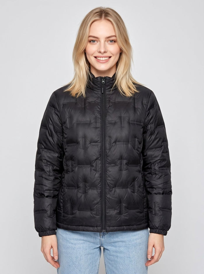#Black Womens Heated Duck Down Jacket