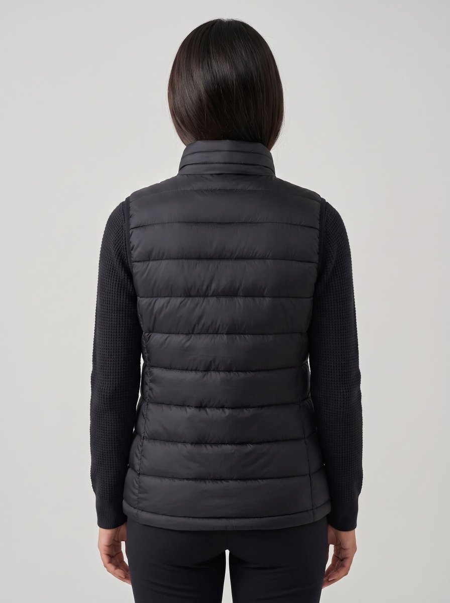 Women's Black Heated Puffer Vest Back
