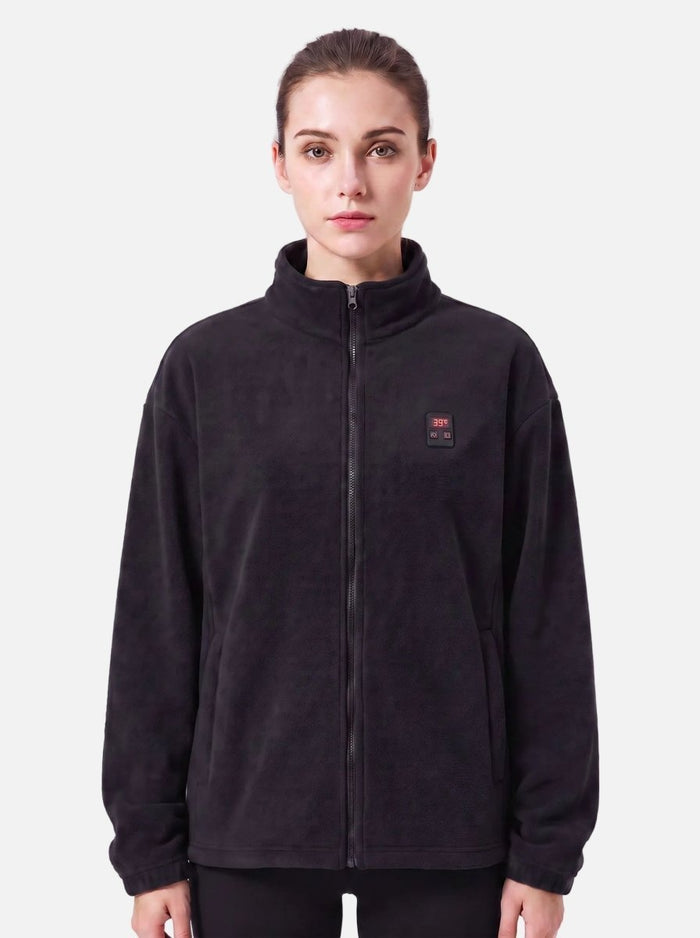 #black womens heated fleece jacket