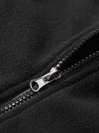 zipper detail of #black heated fleece jacket