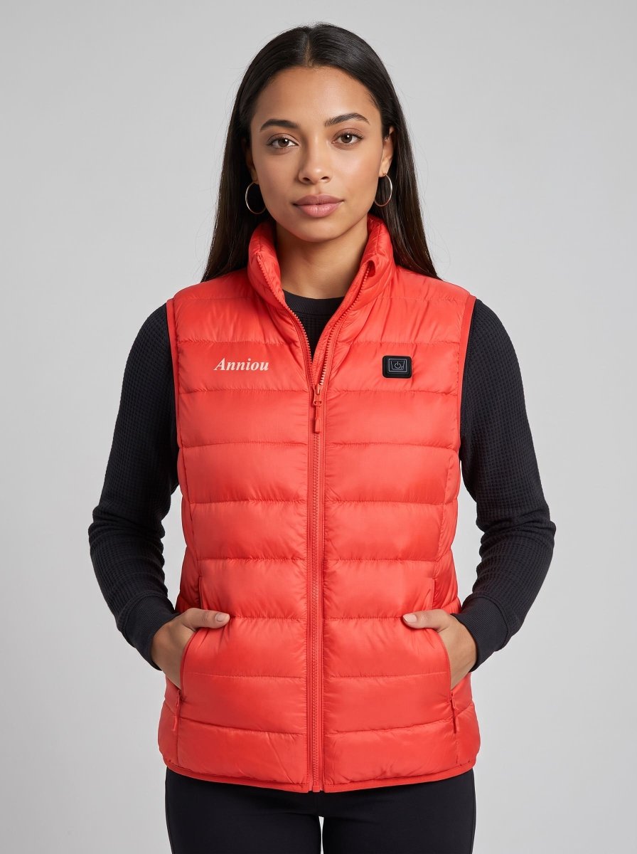 Women's Red Heated Puffer Vest by Anniou