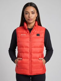 Women's Red Heated Puffer Vest by Anniou
