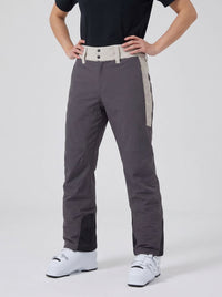 womens ski pants witha gray colour block waist