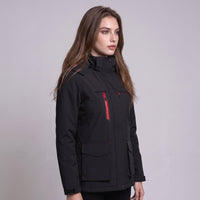 Womens #Black Heated Waterproof Softshell Jacket