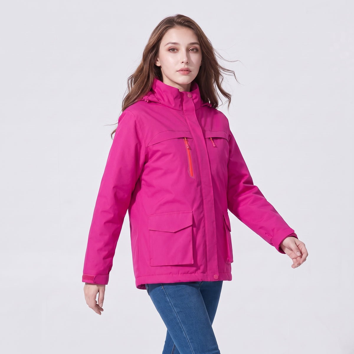 Womens #Rosered Heated Waterproof Softshell Jacket