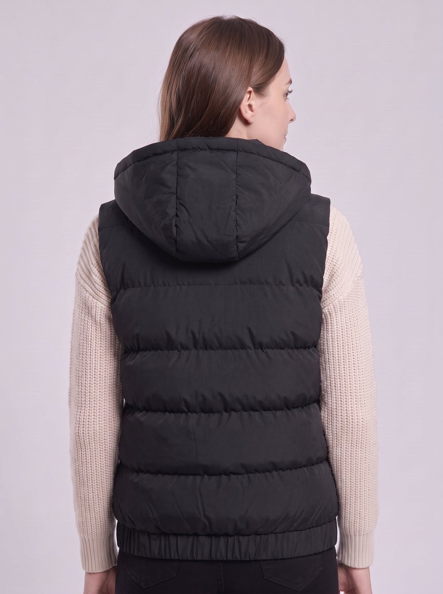 #Black Thermal Women's Hooded Heated Vest