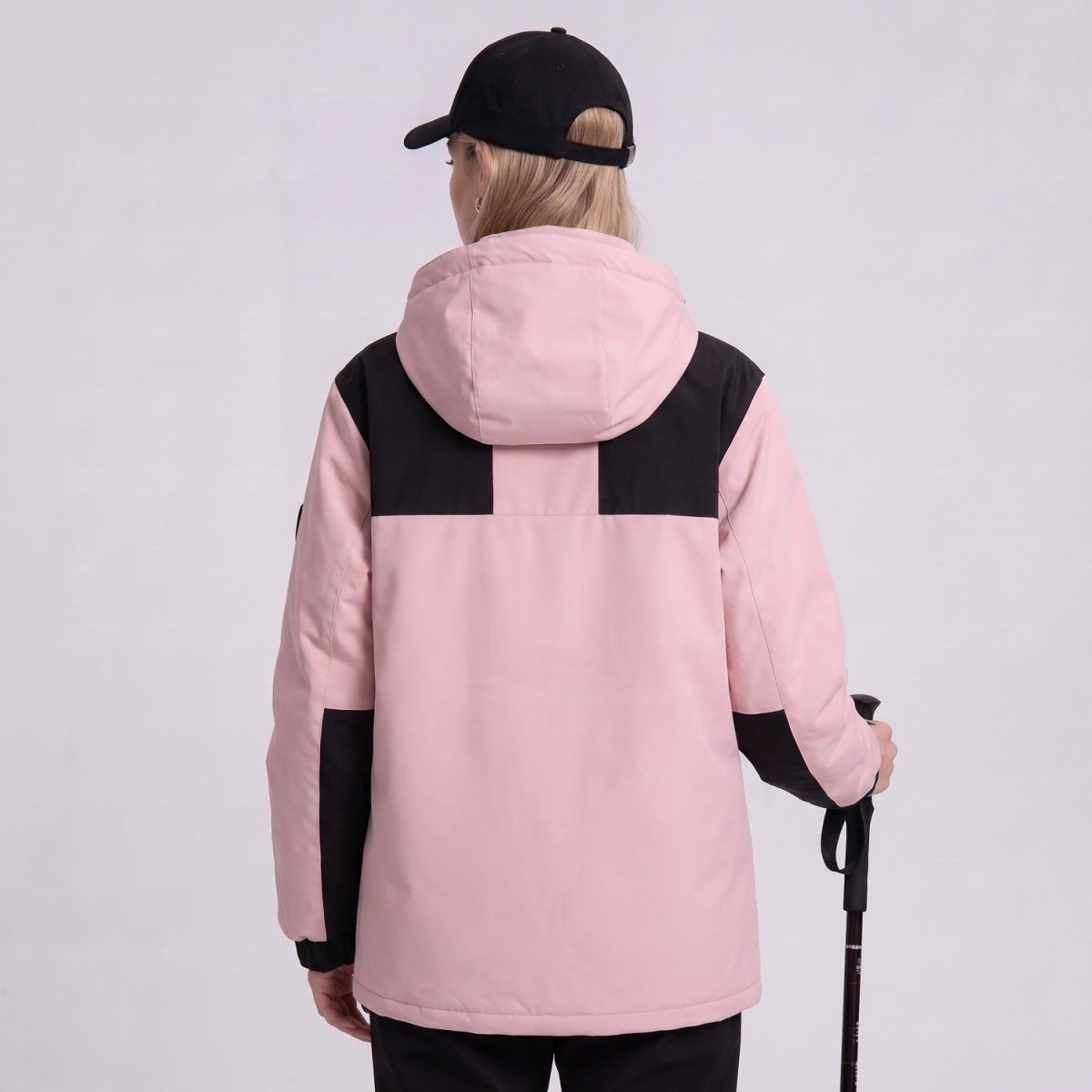 Back of Womens #Pink Heated Softshell Jacket