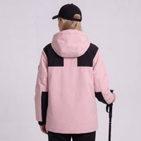 Back of Womens #Pink Heated Softshell Jacket