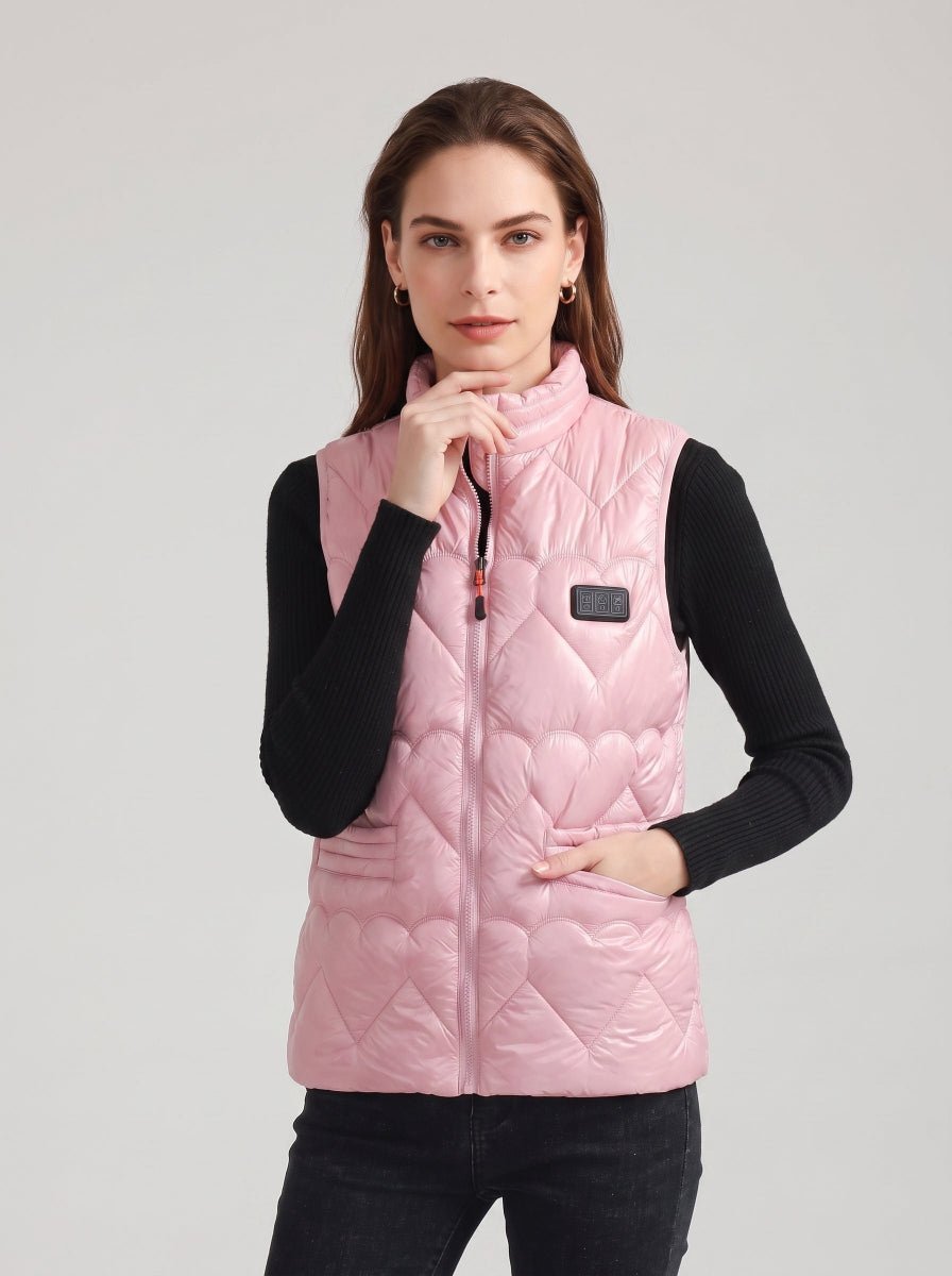 Women's #Pink Quilted Heated Gilet