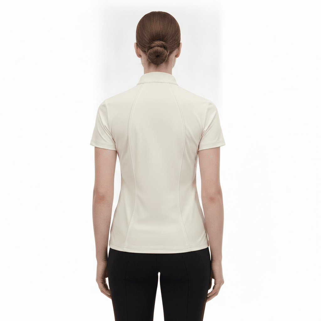 Rear of Women's Short Sleeve Golf Polo