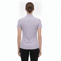 Rear of Women's Purple Short Sleeve Golf Polo