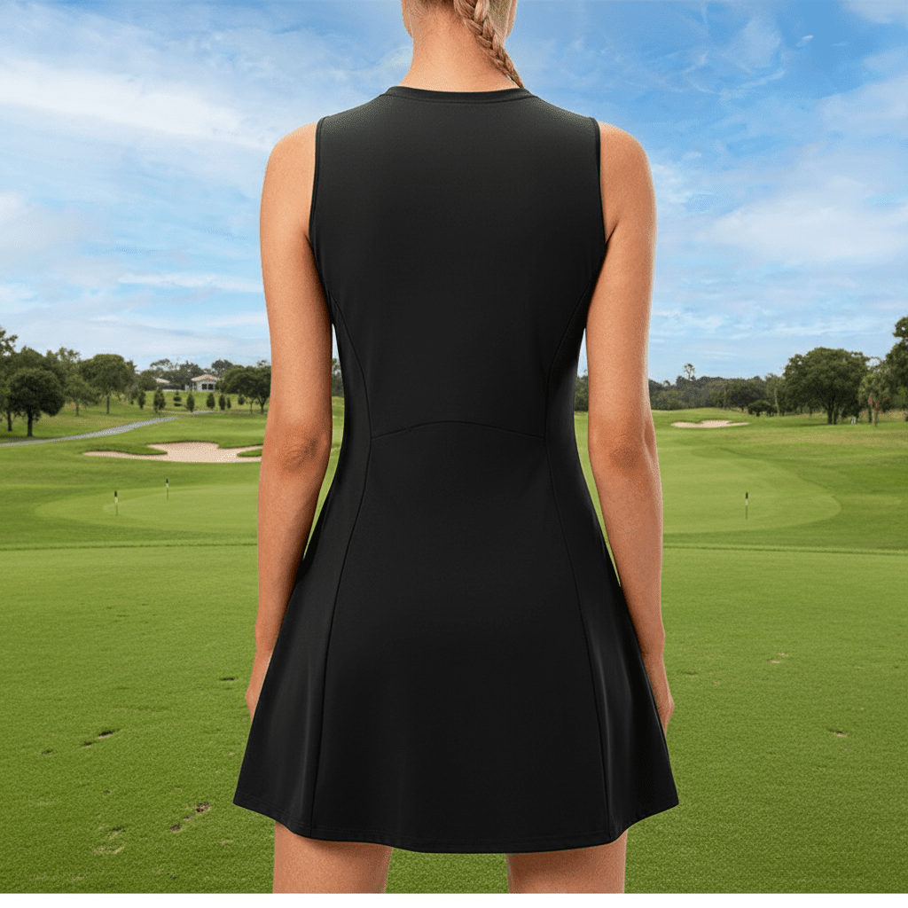 Rear of Black Women's Golf Skirt