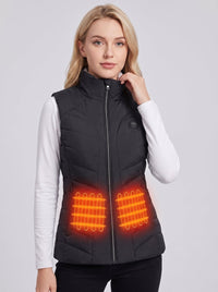 Heated vest with two heating zones on the abdomen