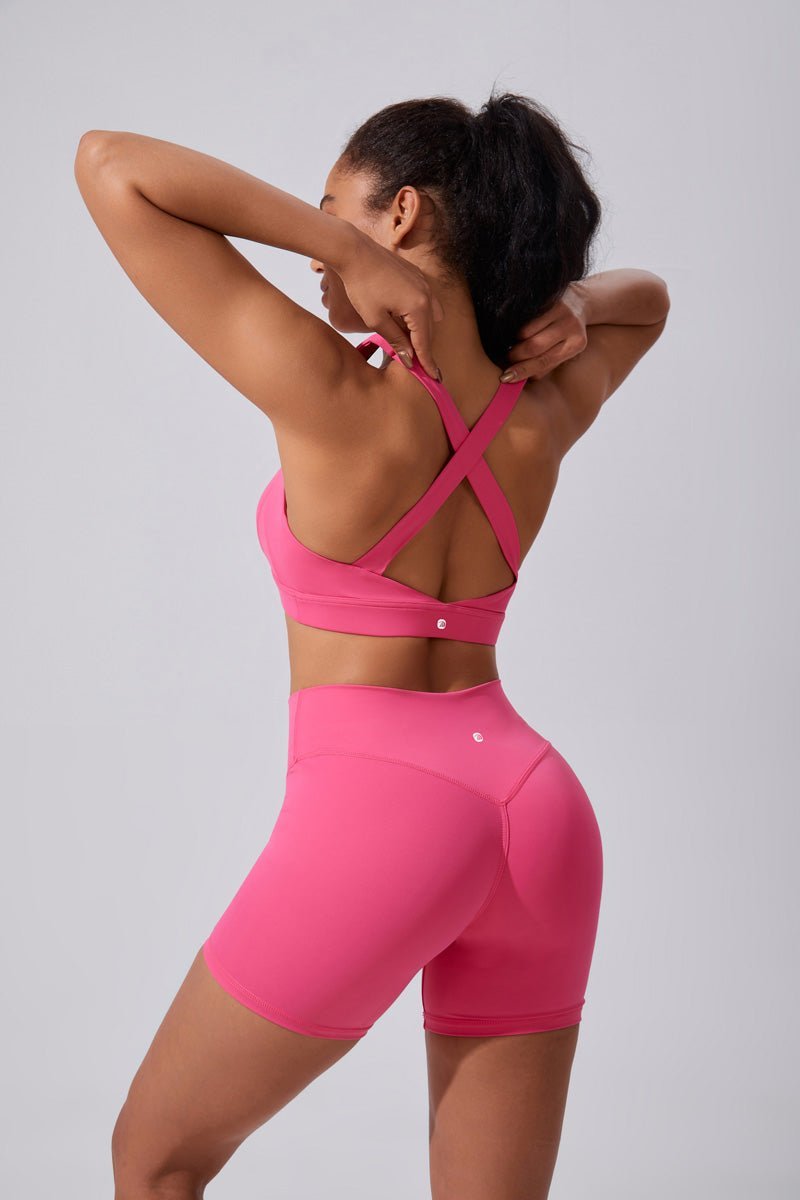X - Back Wide Strap Sports Bra Sun Protection Clothing pink