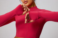 UPF 50+ Crop Zip Sports Jacket with thumbholes