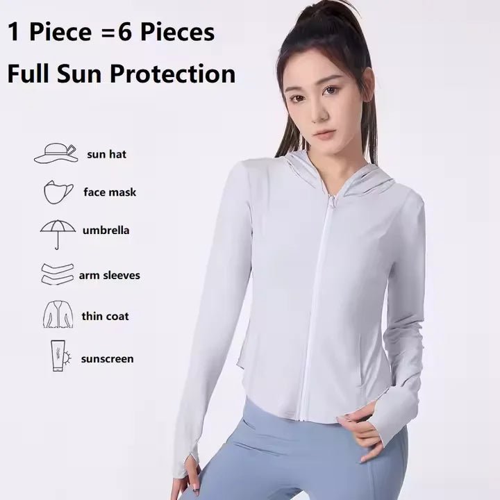 Zip Up Thumbhole Sports Jacket - Sun Protection Clothing