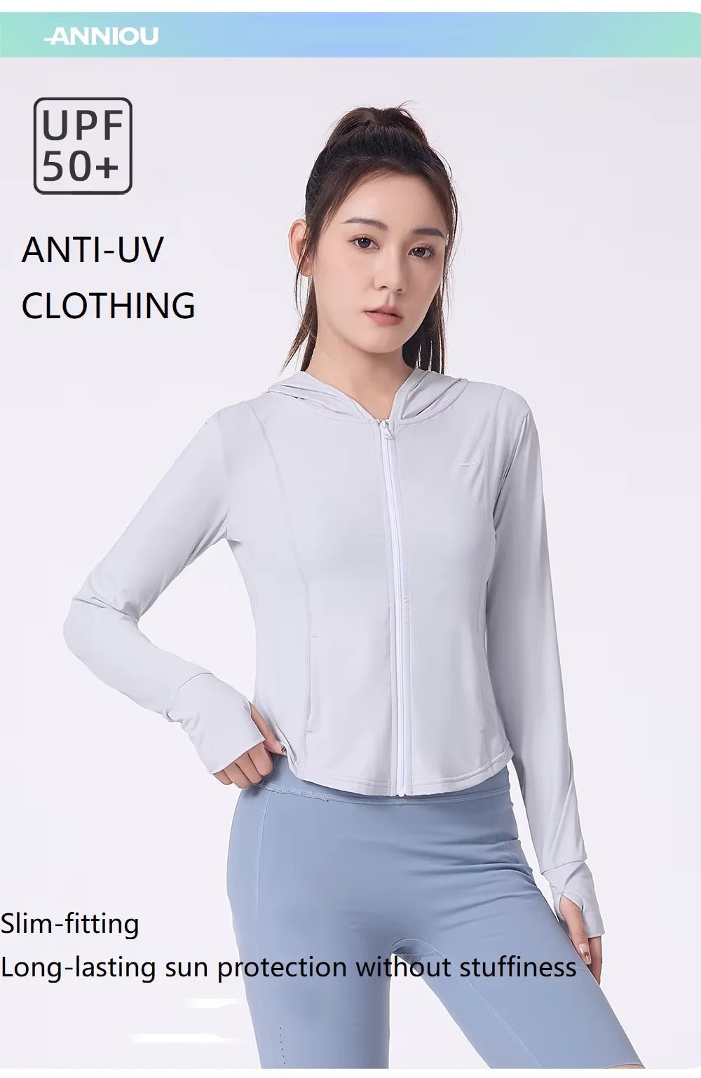 Zip Up Thumbhole Sports Jacket - Sun Protection Clothing