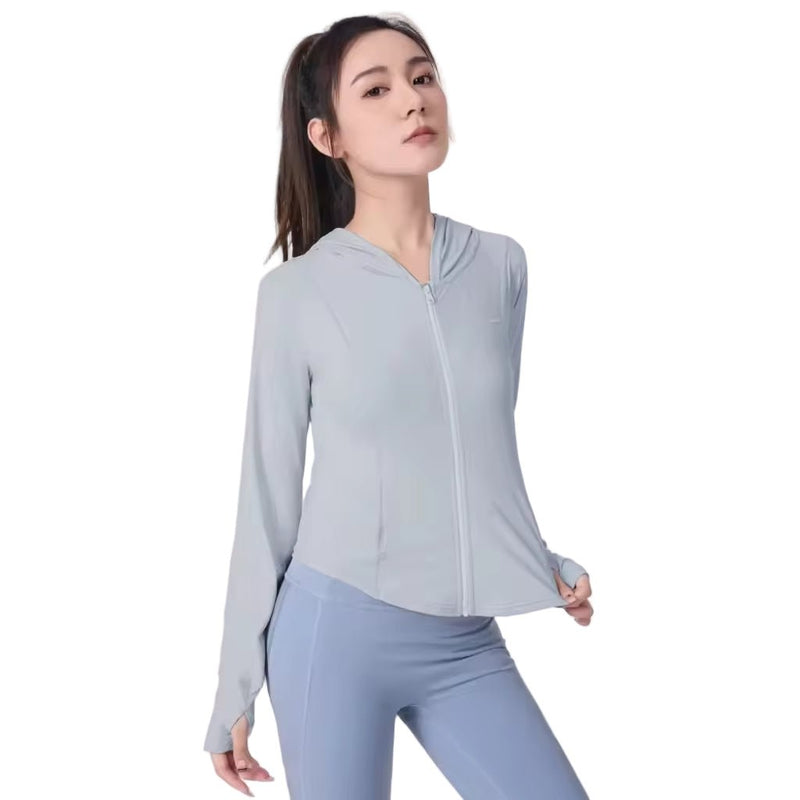Zip Up Thumbhole Sports Jacket - Sun Protection Clothing
